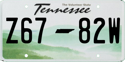 TN license plate Z6782W