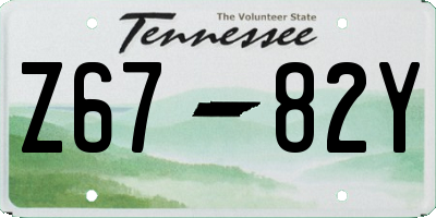 TN license plate Z6782Y