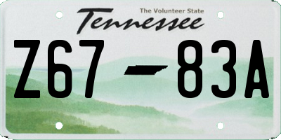 TN license plate Z6783A