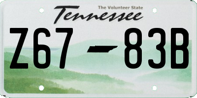 TN license plate Z6783B