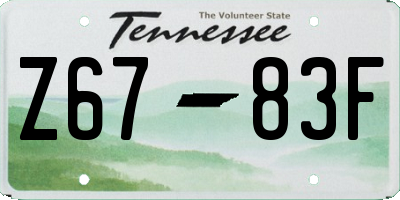 TN license plate Z6783F