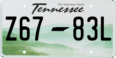 TN license plate Z6783L