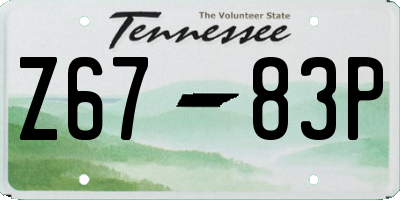 TN license plate Z6783P