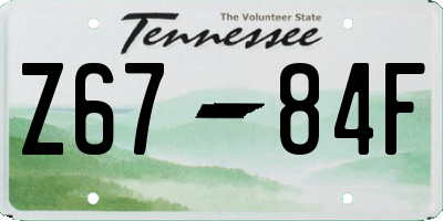 TN license plate Z6784F