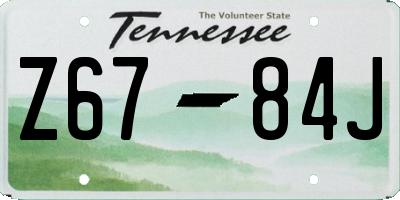 TN license plate Z6784J