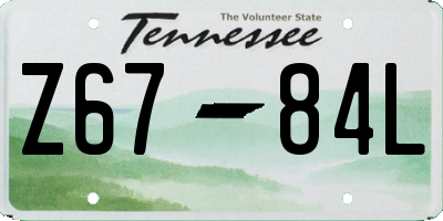 TN license plate Z6784L