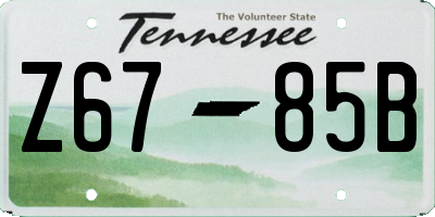 TN license plate Z6785B