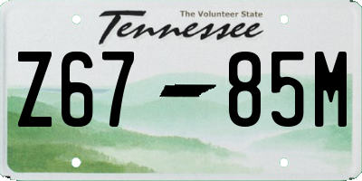 TN license plate Z6785M
