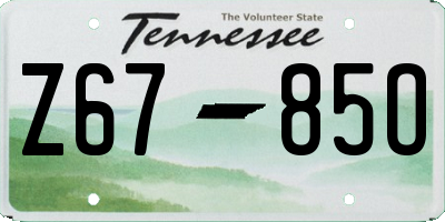 TN license plate Z6785O