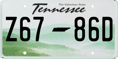 TN license plate Z6786D