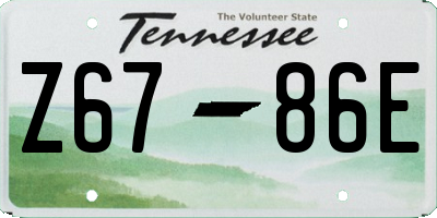 TN license plate Z6786E