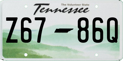 TN license plate Z6786Q