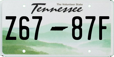 TN license plate Z6787F