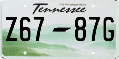 TN license plate Z6787G