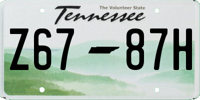 TN license plate Z6787H