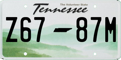 TN license plate Z6787M