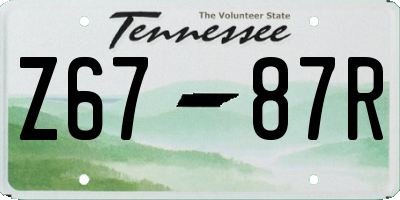 TN license plate Z6787R