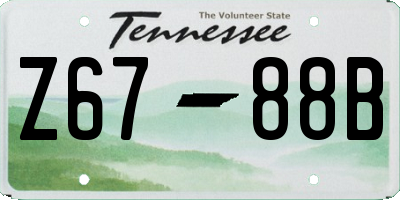 TN license plate Z6788B