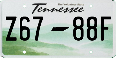 TN license plate Z6788F