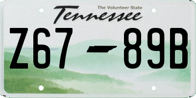 TN license plate Z6789B