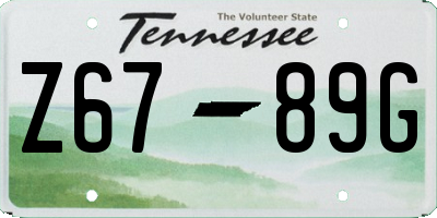 TN license plate Z6789G