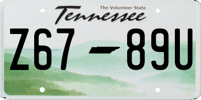 TN license plate Z6789U