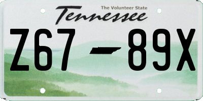TN license plate Z6789X