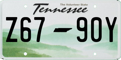 TN license plate Z6790Y