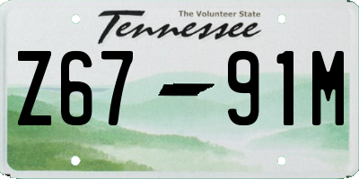 TN license plate Z6791M