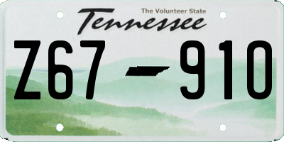 TN license plate Z6791O