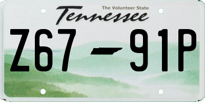TN license plate Z6791P