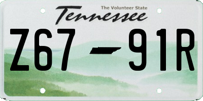 TN license plate Z6791R