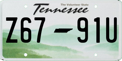 TN license plate Z6791U