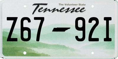 TN license plate Z6792I
