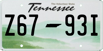 TN license plate Z6793I
