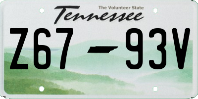 TN license plate Z6793V