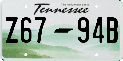 TN license plate Z6794B