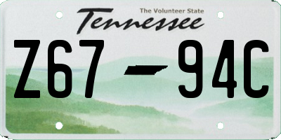 TN license plate Z6794C