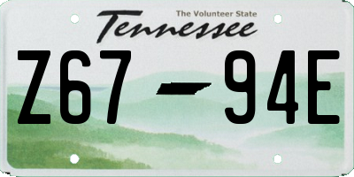 TN license plate Z6794E
