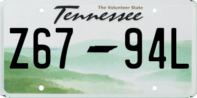 TN license plate Z6794L