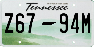 TN license plate Z6794M