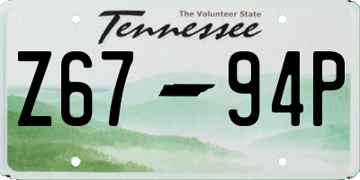 TN license plate Z6794P
