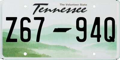 TN license plate Z6794Q