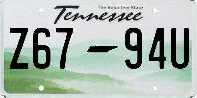 TN license plate Z6794U