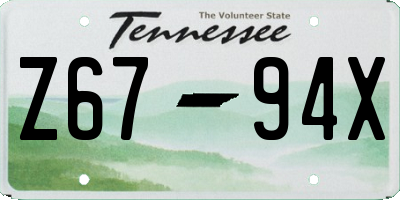 TN license plate Z6794X