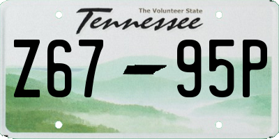 TN license plate Z6795P