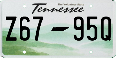TN license plate Z6795Q