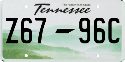 TN license plate Z6796C