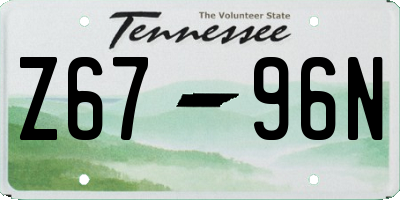 TN license plate Z6796N