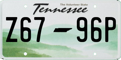 TN license plate Z6796P